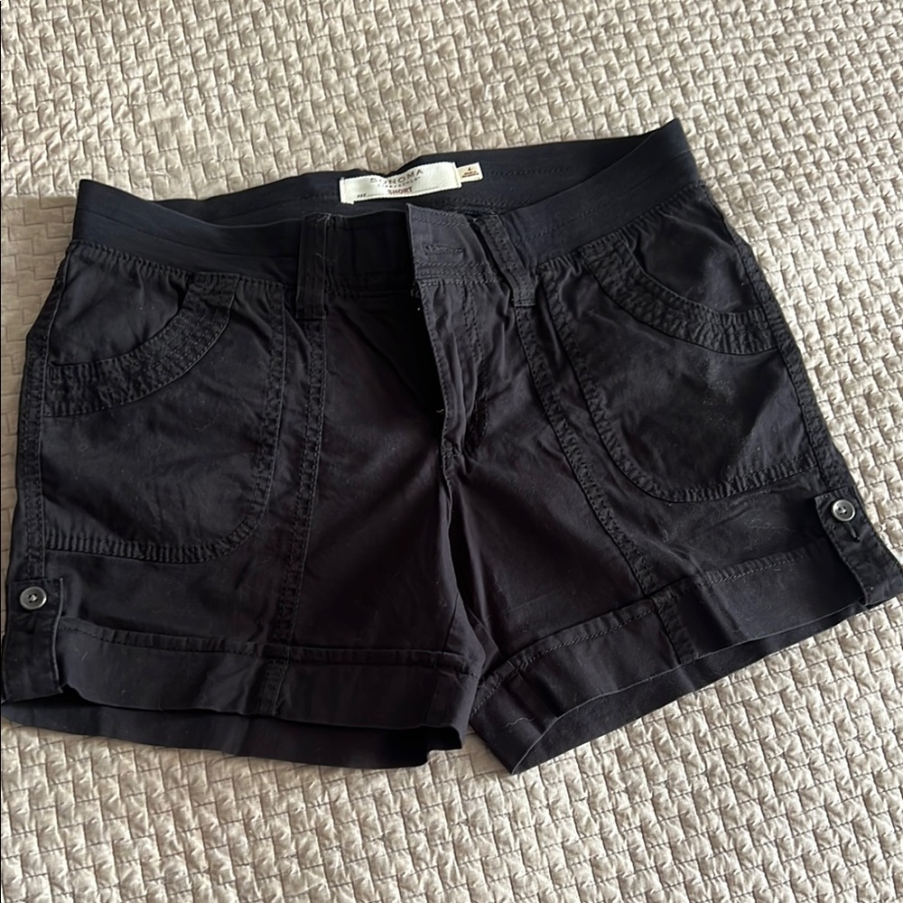 Sonoma Women's Black Casual Pocket Shorts